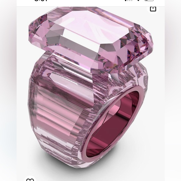SWAROVSKI NEW Lucent - Anillo de cóctel para joyería, cristal azul, cristal rosa - Picture 2 of 13